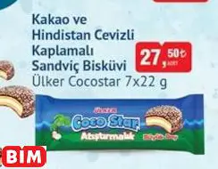 ÜLKER COCOSTAR KAKAO VE HİNDİSTAN CEVİZLİ KAPLAMALI SANDVİÇ BİSKÜVİ ÜLKER COCOSTAR KAKAO VE HİNDİSTAN CEVİZLİ KAPLAMALI SANDVİÇ BİSKÜVİ